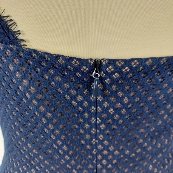 BCBGMAXAZRIA Alisha One Shoulder Navy Lace Dress Size 8 Pristine Condition - Picture 10 of 15